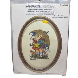 Paragon Needlecraft Hummel Stitchery Umbrella Kids in the‎ Rain Crewel Kit 0365